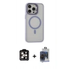 MARSİLYAN™- iPhone 15 Pro Max Kılıf Ahenk Klasik Özel Seri - Siyah Vanessa Magic Cam + PVD Metal Kamera Lens - TU