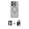 MARSİLYAN™- iPhone 15 Pro Max Kılıf Ahenk Klasik Özel Seri - Siyah Vanessa Magic Cam + PVD Metal Kamera Lens - LT