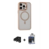 MARSİLYAN™- iPhone 15 Pro Max Kılıf Ahenk Klasik Özel Seri - Siyah Vanessa Magic Cam + Raze Metal Kamera Lens - TMGI