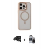 MARSİLYAN™- iPhone 15 Pro Max Kılıf Ahenk Klasik Özel Seri - Siyah Vanessa Magic Hayalet Cam + Gümüş Raze Metal Kamera Lens