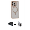 MARSİLYAN™- iPhone 15 Pro Max Kılıf Ahenk Klasik Özel Seri - Siyah Vanessa Magic Hayalet Cam + Raze Metal Kamera Lens - LT