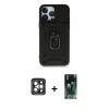 MARSİLYAN™- iPhone 15 Pro Max Kılıf Ahenk Klasik - Şeffaf 360 Full Body Arka Koruyucu + PVD Metal Kamera Lens - GI