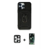 MARSİLYAN™- iPhone 15 Pro Max Kılıf Ahenk Klasik - Şeffaf 360 Full Body Arka Koruyucu + PVD Metal Kamera Lens - LT