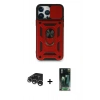 MARSİLYAN™- iPhone 15 Pro Max Kılıf Ahenk Klasik - Şeffaf 360 Full Body Arka Koruyucu + Raze Metal Kamera Lens - GS