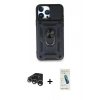 MARSİLYAN™- iPhone 15 Pro Max Kılıf Ahenk Klasik - Şeffaf Pasifik Cam Ekran Koruyucu + Raze Metal Kamera Lens - GS