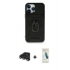 MARSİLYAN™- iPhone 15 Pro Max Kılıf Ahenk Klasik - Şeffaf Pasifik Cam Ekran Koruyucu + Raze Metal Kamera Lens - TMGI