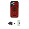 MARSİLYAN™- iPhone 15 Pro Max Kılıf Ahenk Klasik - Şeffaf Pasifik Cam Ekran Koruyucu + Raze Metal Kamera Lens - TMGI
