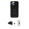 MARSİLYAN™- iPhone 15 Pro Max Kılıf Ahenk Klasik - Şeffaf Pasifik Cam Ekran Koruyucu + Raze Metal Kamera Lens - SH