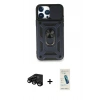 MARSİLYAN™- iPhone 15 Pro Max Kılıf Ahenk Klasik - Şeffaf Pasifik Cam Ekran Koruyucu + Raze Metal Kamera Lens - SH