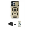MARSİLYAN™- iPhone 15 Pro Max Kılıf Ahenk Klasik - Şeffaf Pasifik Cam Ekran Koruyucu + Raze Metal Kamera Lens - SH