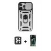 MARSİLYAN™- iPhone 15 Pro Max Kılıf Ahenk Klasik - Siyah 360 Mat Full Body Arka Koruyucu + PVD Metal Kamera Lens - GI