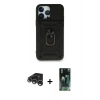 MARSİLYAN™- iPhone 15 Pro Max Kılıf Ahenk Klasik - Siyah 360 Mat Full Body Arka Koruyucu + Raze Metal Kamera Lens - GS