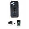 MARSİLYAN™- iPhone 15 Pro Max Kılıf Ahenk Klasik - Siyah 360 Mat Full Body Arka Koruyucu + Raze Metal Kamera Lens - GS