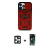 MARSİLYAN™- iPhone 15 Pro Max Kılıf Ahenk Klasik - Siyah 360 Mat Full Body Arka Koruyucu + PVD Metal Kamera Lens - LT