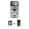 MARSİLYAN™- iPhone 15 Pro Max Kılıf Ahenk Klasik - Siyah 360 Mat Full Body Arka Koruyucu + PVD Metal Kamera Lens - LT