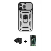MARSİLYAN™- iPhone 15 Pro Max Kılıf Ahenk Klasik - Siyah 360 Mat Full Body Arka Koruyucu + Raze Metal Kamera Lens - SH