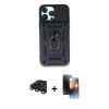 MARSİLYAN™- iPhone 15 Pro Max Kılıf Ahenk Klasik - Siyah 3D Antistatik Mat Seramik Nano Ekran Koruyucu + Raze Metal Kamera Lens - LT