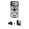 MARSİLYAN™- iPhone 15 Pro Max Kılıf Ahenk Klasik - Siyah 3D Antistatik Mat Seramik Nano Ekran Koruyucu + Raze Metal Kamera Lens - TMGI