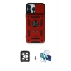 MARSİLYAN™- iPhone 15 Pro Max Kılıf Ahenk Klasik - Siyah 3D Antistatik Seramik Nano Ekran Koruyucu + PVD Metal Kamera Lens - GI