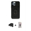 MARSİLYAN™- iPhone 15 Pro Max Kılıf Ahenk Klasik - Siyah Bilvis 3D Cam Ekran Koruyucu + Raze Metal Kamera Lens - TMGI