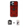 MARSİLYAN™- iPhone 15 Pro Max Kılıf Ahenk Klasik - Siyah Bilvis 3D Mat Cam Ekran Koruyucu + PVD Metal Kamera Lens - TU