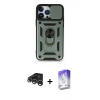 MARSİLYAN™- iPhone 15 Pro Max Kılıf Ahenk Klasik - Siyah Bilvis 5in1 3D Magic Cam Ekran Koruyucu + Gümüş Raze Metal Kamera Lens