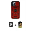 MARSİLYAN™- iPhone 15 Pro Max Kılıf Ahenk Klasik - Siyah Buffer Cam Ekran Koruyucu + PVD Metal Kamera Lens - SH