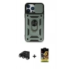 MARSİLYAN™- iPhone 15 Pro Max Kılıf Ahenk Klasik - Siyah Buffer Cam Ekran Koruyucu + Raze Metal Kamera Lens - SH