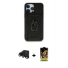 MARSİLYAN™- iPhone 15 Pro Max Kılıf Ahenk Klasik - Siyah Buffer Cam Ekran Koruyucu + Raze Metal Kamera Lens - SH