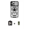 MARSİLYAN™- iPhone 15 Pro Max Kılıf Ahenk Klasik - Siyah Joko Magic 5D Hayalet Cam + PVD Metal Kamera Lens - TU