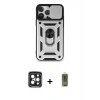 MARSİLYAN™- iPhone 15 Pro Max Kılıf Ahenk Klasik - Siyah Joko Magic 5D Hayalet Cam + PVD Metal Kamera Lens - SH