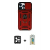 MARSİLYAN™- iPhone 15 Pro Max Kılıf Ahenk Klasik - Siyah Polymer Nano Ekran Koruyucu + PVD Metal Kamera Lens - SH