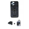 MARSİLYAN™- iPhone 15 Pro Max Kılıf Ahenk Klasik - Siyah Vanessa Magic Cam + Raze Metal Kamera Lens - LT