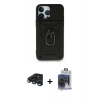 MARSİLYAN™- iPhone 15 Pro Max Kılıf Ahenk Klasik - Siyah Vanessa Magic Cam + Raze Metal Kamera Lens - LT