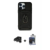 MARSİLYAN™- iPhone 15 Pro Max Kılıf Ahenk Klasik - Siyah Vanessa Magic Cam + Raze Metal Kamera Lens - GS