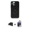 MARSİLYAN™- iPhone 15 Pro Max Kılıf Ahenk Klasik - Siyah Vanessa Magic Cam + Raze Metal Kamera Lens - TMGI