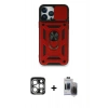 MARSİLYAN™- iPhone 15 Pro Max Kılıf Ahenk Klasik - Siyah Vanessa Magic Hayalet Cam + Gümüş PVD Metal Kamera Lens