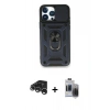 MARSİLYAN™- iPhone 15 Pro Max Kılıf Ahenk Klasik - Siyah Vanessa Magic Hayalet Cam + Gümüş Raze Metal Kamera Lens