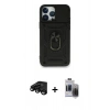 MARSİLYAN™- iPhone 15 Pro Max Kılıf Ahenk Klasik - Siyah Vanessa Magic Hayalet Cam + Raze Metal Kamera Lens - SH