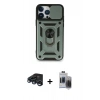 MARSİLYAN™- iPhone 15 Pro Max Kılıf Ahenk Klasik - Siyah Vanessa Magic Hayalet Cam + Raze Metal Kamera Lens - LT
