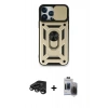 MARSİLYAN™- iPhone 15 Pro Max Kılıf Ahenk Klasik - Siyah Vanessa Magic Hayalet Cam + Raze Metal Kamera Lens - TMGI
