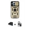 MARSİLYAN™- iPhone 15 Pro Max Kılıf Ahenk Klasik - Siyah Vanessa Magic Hayalet Cam + Raze Metal Kamera Lens - LT