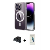 MARSİLYAN™- iPhone 15 Pro Max Kılıf Ahenk Minimal Serisi - Şeffaf Pasifik Cam Ekran Koruyucu + Raze Metal Kamera Lens - LT