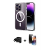MARSİLYAN™- iPhone 15 Pro Max Kılıf Ahenk Minimal Serisi - Siyah 3D Antistatik Mat Seramik Nano Ekran Koruyucu + Raze Metal Kamera Lens - SH