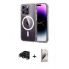 MARSİLYAN™- iPhone 15 Pro Max Kılıf Ahenk Minimal Serisi - Siyah Bilvis 3D Mat Cam Ekran Koruyucu + Raze Metal Kamera Lens - SH