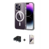 MARSİLYAN™- iPhone 15 Pro Max Kılıf Ahenk Minimal Serisi - Siyah Bilvis 3D Mat Cam Ekran Koruyucu + Raze Metal Kamera Lens - LT
