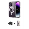 MARSİLYAN™- iPhone 15 Pro Max Kılıf Ahenk Minimal Serisi - Siyah Bilvis 3D Mat Cam Ekran Koruyucu + Raze Metal Kamera Lens - TMGI
