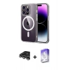 MARSİLYAN™- iPhone 15 Pro Max Kılıf Ahenk Minimal Serisi - Siyah Bilvis 5in1 3D Magic Cam Ekran Koruyucu + Raze Metal Kamera Lens - GS