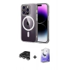 MARSİLYAN™- iPhone 15 Pro Max Kılıf Ahenk Minimal Serisi - Siyah Bilvis 5in1 5D Magic Hayalet Cam Ekran Koruyucu + Raze Metal Kamera Lens - GS