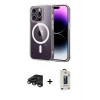 MARSİLYAN™- iPhone 15 Pro Max Kılıf Ahenk Minimal Serisi - Siyah Bilvis Hayalet Cam Ekran Koruyucu + Raze Metal Kamera Lens - TMGI